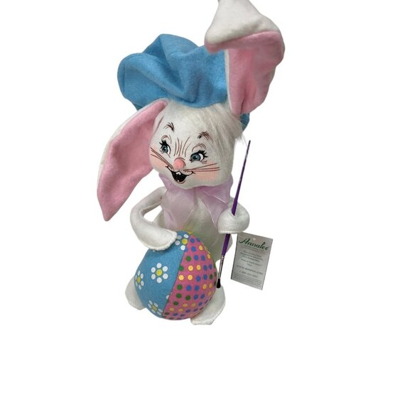 Annalee Poseable 12" Bunny Rabbit Artist Paint Easter Doll Large Cotton Tail NEW - Picture 2 of 9